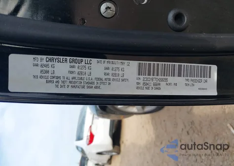 2012 Dodge Challenger R/T z USA, uszkodzony, nr VIN 2C3CDYBT7CH268295